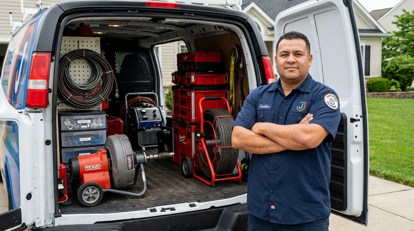 Professional drain cleaning equipment and Johns Plumbing LLC plumber in Saint Pauls