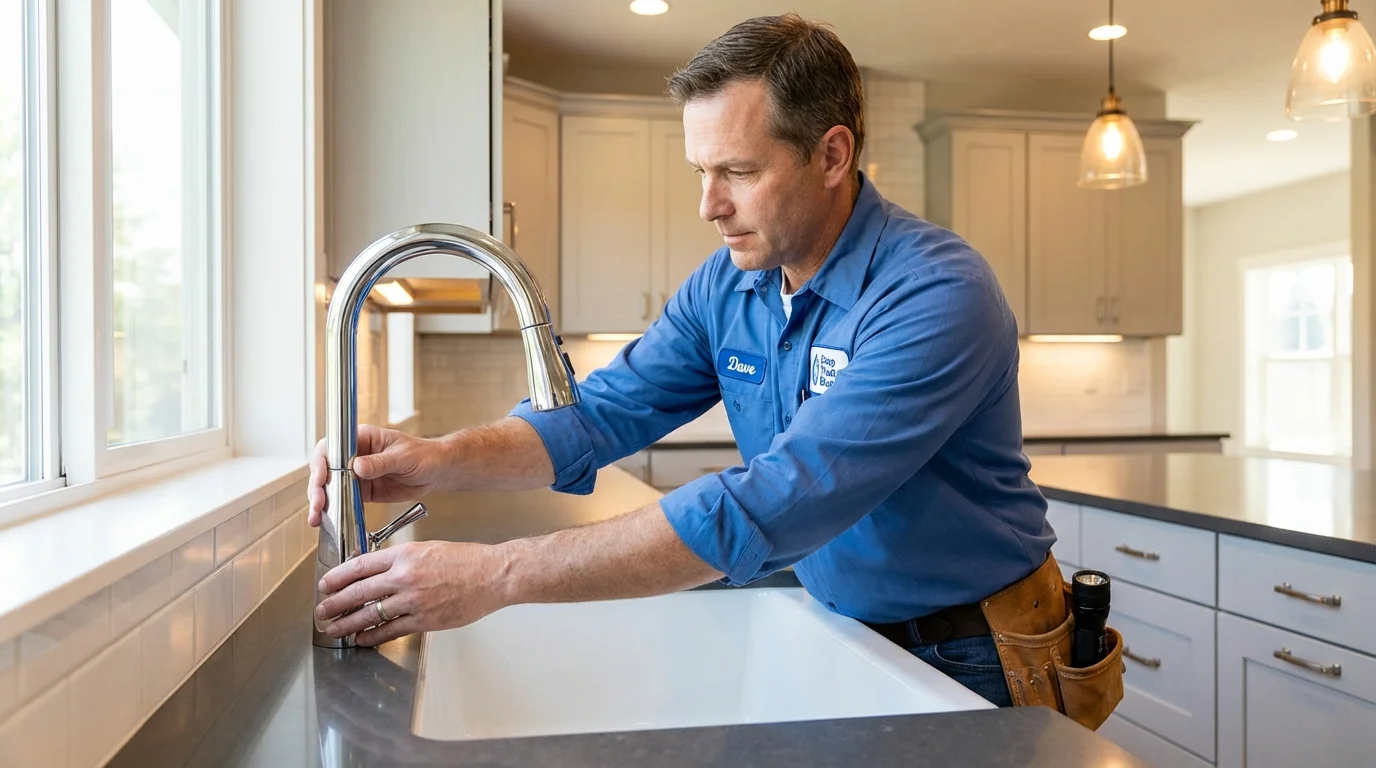 Kitchen faucet installation by Johns Plumbing LLC in Saint Pauls
